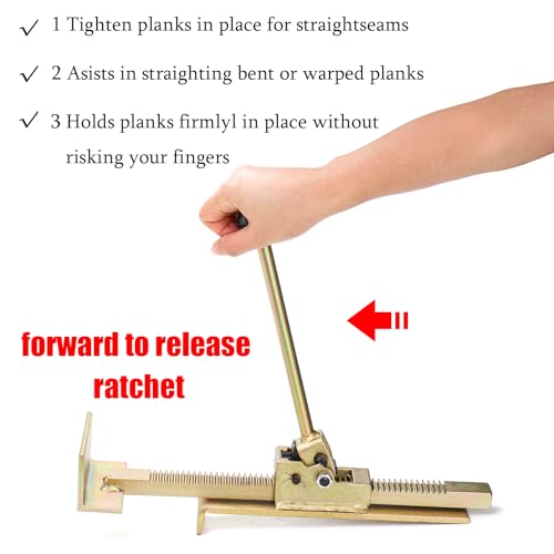 Yesland Flooring Jack, Professional Hardwood Flooring Jack and Positioning Tool for Straightening and Installing Laminate Hardwood Wood Tile Floor Without Pry Bars and Crowbars