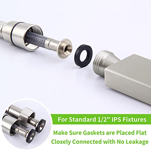 Angle Simple Replacement Handheld Shower Hose 79", 1/2" IPS, Brushed Nickel - color: Brushed Steel, size: 79 Inch