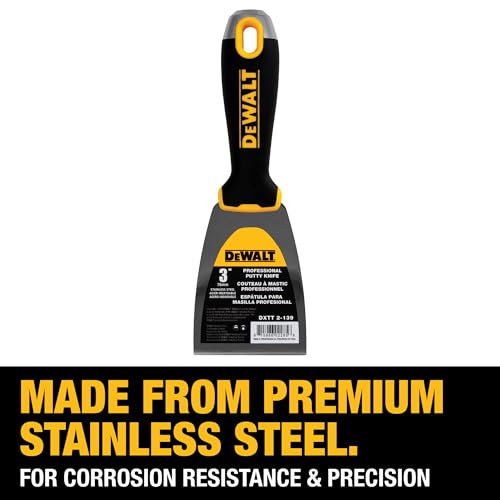 DEWALT 3" Putty Knife | Stainless Steel w/Soft Grip Handle | DXTT-2-139 - size: 3-Inch