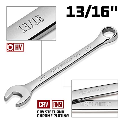 Powerbuilt SAE 13/16-Inch Combination Wrench, 12 Point Double Ended Box and Open End, 15 Degree Offset - 644148 - size: 13/16"