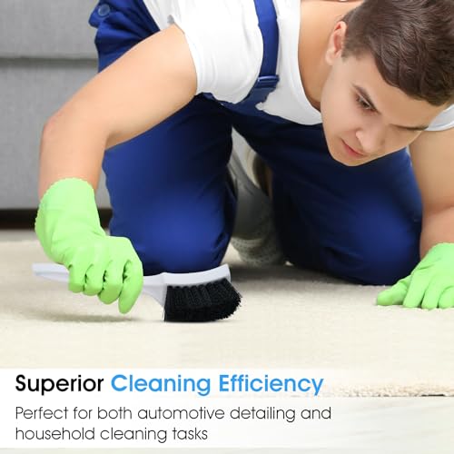 Nanoskin Deep Clean Scrub Brush for Carpet Mats, Black, 8.5" - color: Black and White, size: 8.5"