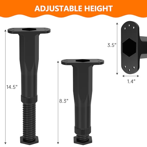 4 PCS Adjustable Bed Frame Support Legs(8.3"-14.5"),for Frame/Sofa/Dresser - size: 4pcs (8.3"-14.5")