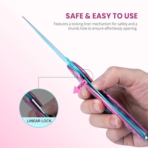 FUNBRO 6-in-1 Multitool with Folding Pocket Knife, Bottle Opener - color: Macaron
