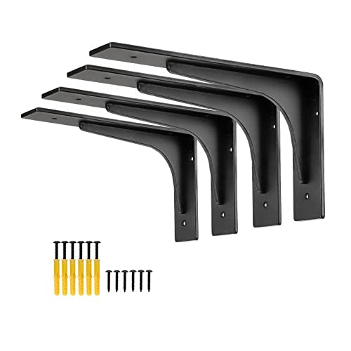 8" x 4.7 "Shelf Bracket ,L Shelf Brackets,max Load 300lbs, Premium Alloy Metal Heavy Duty Shelf Bracket, high Strength Mounting Hardware Included, countertop Support, Pack of 4. (8 INCH x 4.7INCH) - size: 8 INCH x 4.7 INCH (L Beam)