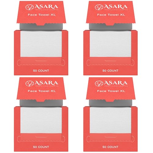 Clean Face Towels Disposable XL Facial Wipes | Add Water As a Makeup Remover | Sensitive Skin Face Towels | Organic Vegan Biodegradable - Clean Daily Towelettes | by Asara (200 Count) - size: 200 Count