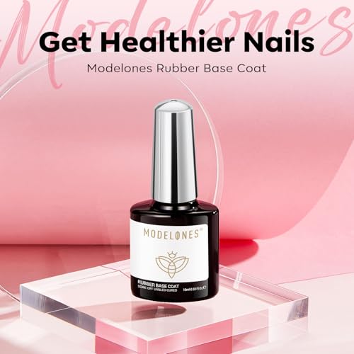 modelones Milky Pink Builder Nail Gel Rubber Base Coat Soap Nails - color: Rubber Base Coat Milky Pink