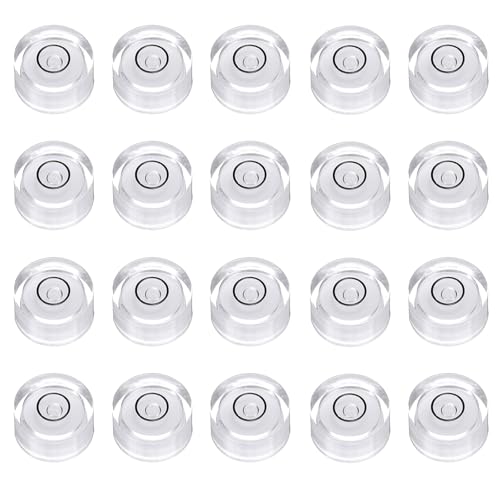 HARFINGTON 20pcs Small Circular Bubble Spirit Level 12x6mm,White/Black - color: White/Black, size: 12x6mm