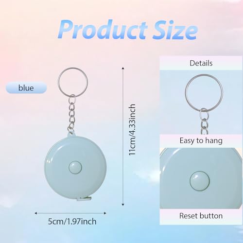 Mini Measure Tape 79 Inch/2M Dual Sided Retractable Tape Measuring for Body,Sewing, Cloth, Furniture,Height (Blue) - color: Blue