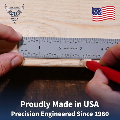 PEC Tools 24" Flexible Steel Rule, Designed for High-Accuracy Industrial Environments, Made in USA - color: Carbon Steel-Flexible, size: 24"