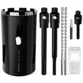 Diamond Core Drill Bit 4-1/2"(115mm) with Pilot Bit & Adapters (SDS Plus & Hex) – Upgraded Welded Segments, 8.6" Depth – for Concrete, Solid Brick, Hollow Brick, Masonry & More - size: (4-1/2"/115mm)