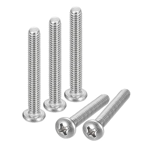uxcell #8-32x1-1/4 Pan Head Machine Screws, 304 Stainless Steel 18-8 Screw, Phillips Drive, Fully Threaded, Bright Finish, Pack of 20 - size: #8-32x1-1/4"