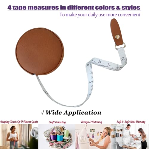 Tape Measure for Body Measuring Medical Body Cloth Tailor Craft Dieting Measuring Tape, 60 Inch/1.5 M Dual Sided Measuring Tape for Body Fabric Sewing（2 Pieces，Brown） - color: Brown 2 pack