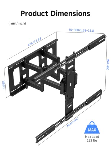 Suptek Ultra Slim TV Wall Mount Full Motion for 43-90” Large Screen