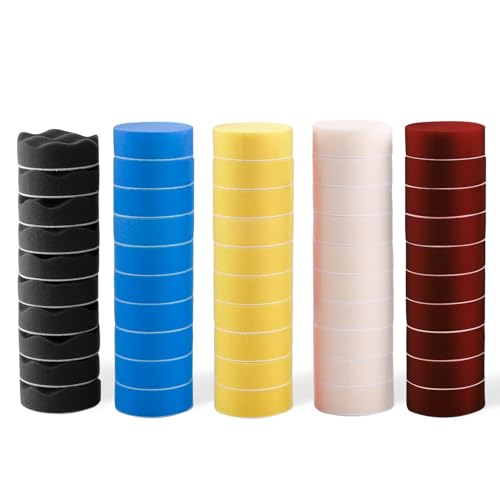 Polishing Pad, 50pcs 3 inch(80 mm) Sponge Buffing Pads, Foam Polishing Pad Kit for Car Sanding, Polishing and Waxing - color: 3 inch 50PCs