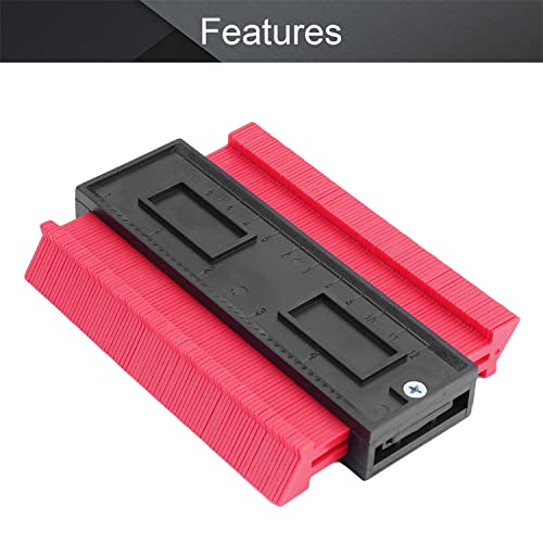 Utoolmart 4.7 Inch Profile Gauge Measure Ruler Contour Duplicator for Precise Measurement Tiling Laminate Wood Marking Tool Red 1pcs - size: 120mm red