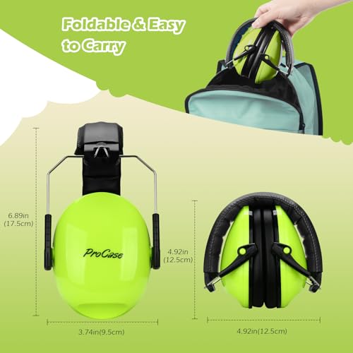 ProCase Noise Cancelling Headphones for Kids/Toddlers SNR 27dB Ear Muffs - color: Green