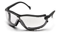 Pyramex V2G Safety Glasses, Black Frame/Amber Anti-Fog Lens - color: Black Frame/Clear Anti-fog Lens