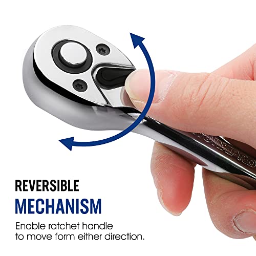 WORKPRO 1/2" Drive Ratchet Wrench, 72-Tooth Reversible - size: 1/2"