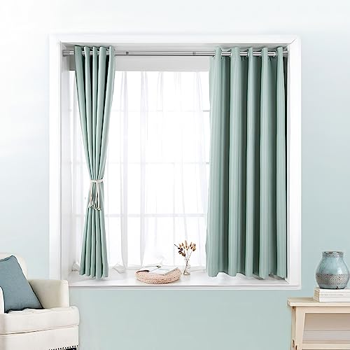 Silver Tension Curtain Rod for Windows 28 to 48 Inch - color: Silver, size: 28-48"