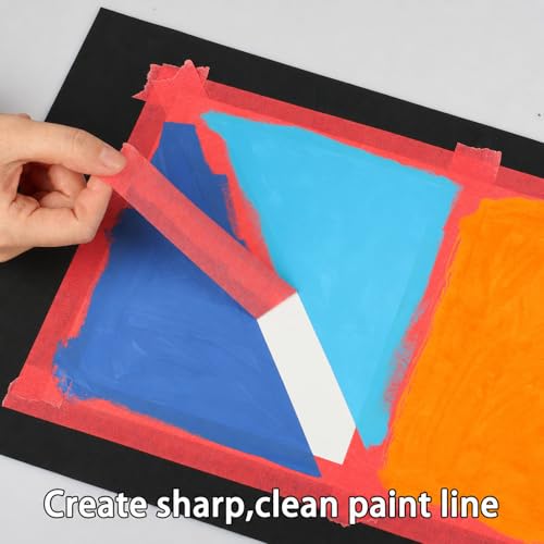 2 Pack Red Painters Tape - Red Masking Tape 1 Inch Wide - Multi-Surface, Smart Adhesion, Indoor & Outdoor - Paint Tape for DIY, Labeling, Art, Car, General Purpose - 180FT Total - color: Red