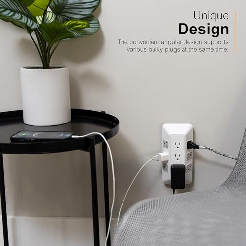 GE 9-Outlet Surge Protector, Multi Plug Outlet Extender, Wall Tap - style: 9 Outlet