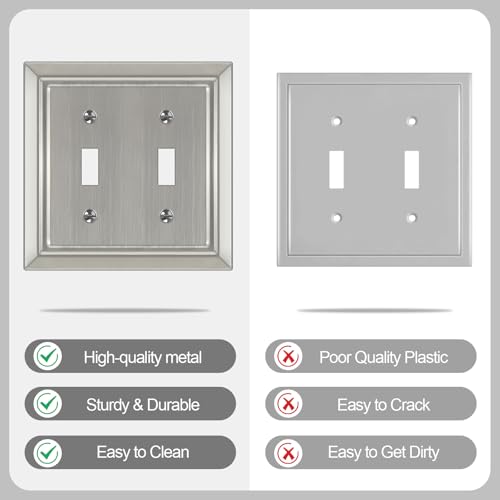 Metal Wall Plate for Electrical Outlets, Applicable to Double Toggle - size: Double Toggle