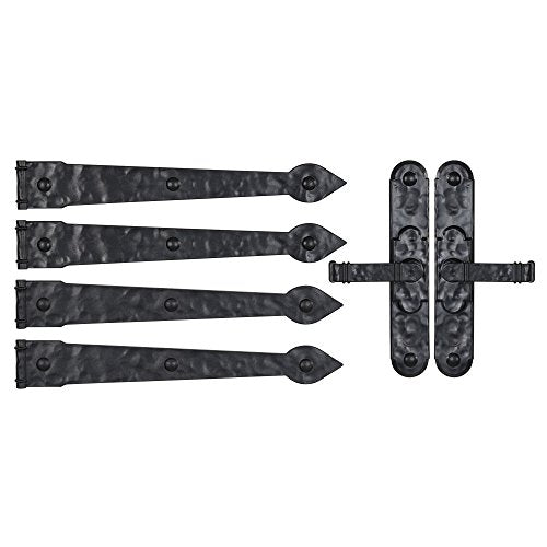 Household Essentials Black Hinge IT Premium Carriage House Lever Handle & Hinge 6 Piece Garage Door Magnet - size: Pack of 1, style: Premium Hinges with Lever