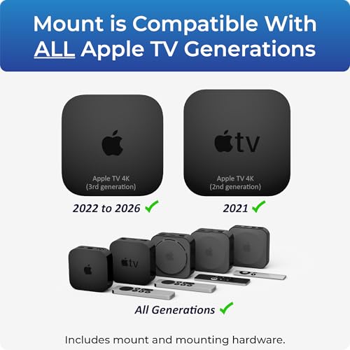 ReliaMount Premium Mount for Apple TV - Compatible with Every Apple TV - color: Black Apple TV Mount