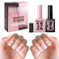 NOVO OVO UV Nail Glue (Also Work as Builder Gel) and Top Coat (with Cat Eye Effect) Kit, Hema TPO Free, Super Strong Adhesive for Press on Acrylic Nails, CatEye Gel Glitter Polish, Magnet Included