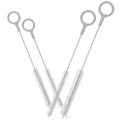 Buenalife Heavy Duty Cleaning Brushes Set of 4 - Extra Long Straw Cleaners for Metal and Plastic Reusable Drinking Straws, to Clean Small Spaces, Sippy Cups, Water Bottles - Sturdy Hard Brush Bristles - color: Gray