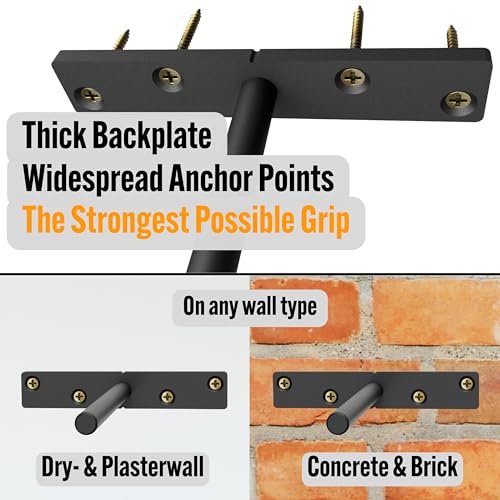 EVALD Heavy Duty Floating Shelf Brackets 8 Inch, Hidden Shelf Brackets with Screws & Anchors, Heavy Duty Shelf Brackets, 8 Inch Shelf Brackets (6 Pack) - size: 8 Inch, style: 6 Pack Heavy-duty