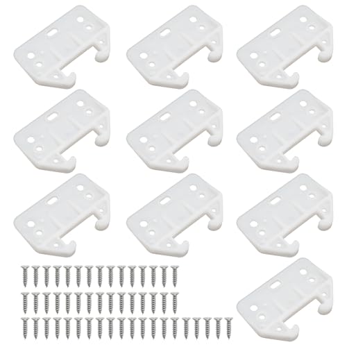 10pcs White Plastic Drawer Slides, 7 Holes Drawer Track Guides - size: 7 Holes