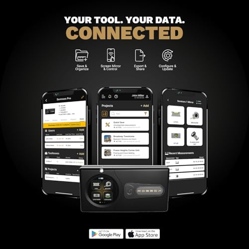 Sennses Pro Device | Dual-Laser Distance Meter | Two-Axis Smart Digital Level | Stud Finder | Precise Measurements w/Smart Features | Dust & Water Resistant IP54 | Robbox App for iOS & Android