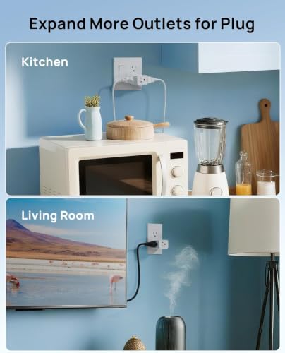 TROND Multi Plug Wall Outlet Extender 2 Pack, Small Outlet Splitter, White - color: White, size: 3 Prong, 2 Pack