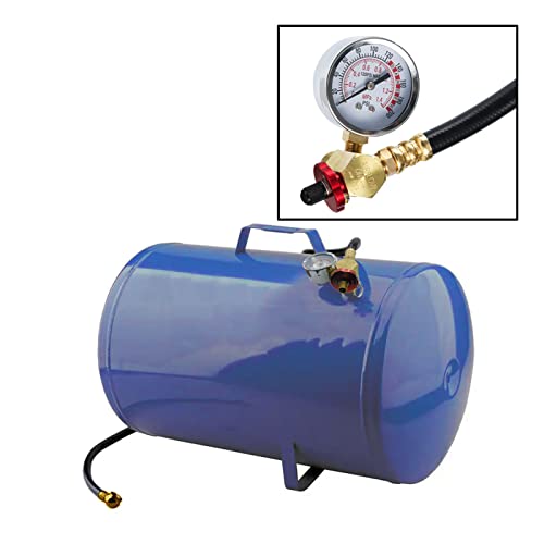 12Pc Air Tank Repair Kit, SUNROAD Air Tank Hose Assembly Kit Come with Pressure Gauge, Air Hose Connect, Aluminum Knob Air Tank Manifold,Reuseable Cable Tie,Valve Core Tool and Valve Cores