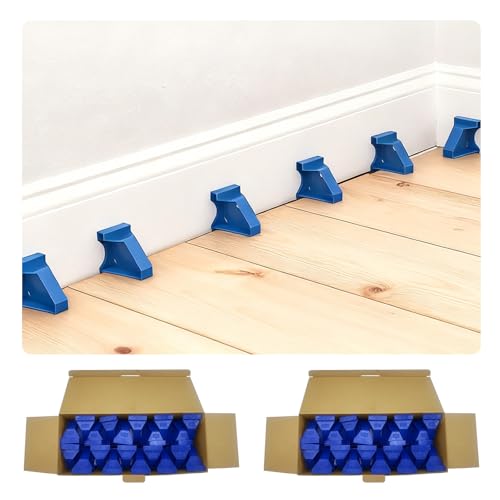 40 Pack Flooring Spacers, 2 in 1 Laminate Floor Installation Kit | Floor Spacer Tool with 1/2" & 1/4" Gap for Vinyl Plank, Tiles, Hardwood, Bamboo, Blue