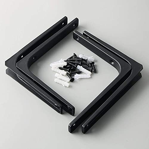 SAYAYO Wall Shelf Bracket Black, 6 X 5 Inch Heavy Duty L Bracket for Wood - color: Black, size: 6 x 5 Inch (4 PCS)