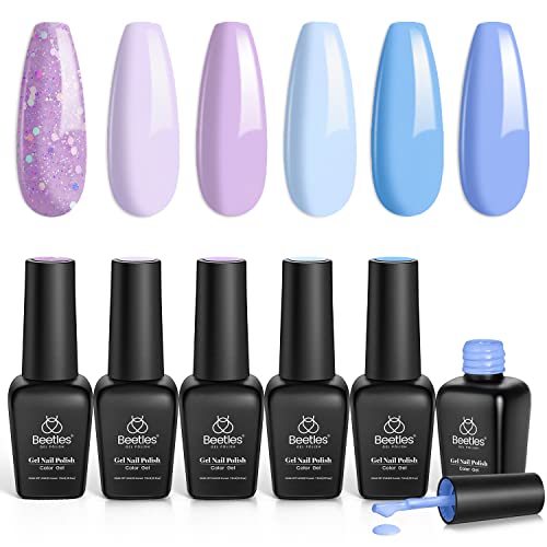 Beetles Pastel Gel Nail Polish Set, Dreamy Aesthetic Gel Polish - color: A - Pastel Blue Pink Purple | Dreamy Aesthetic
