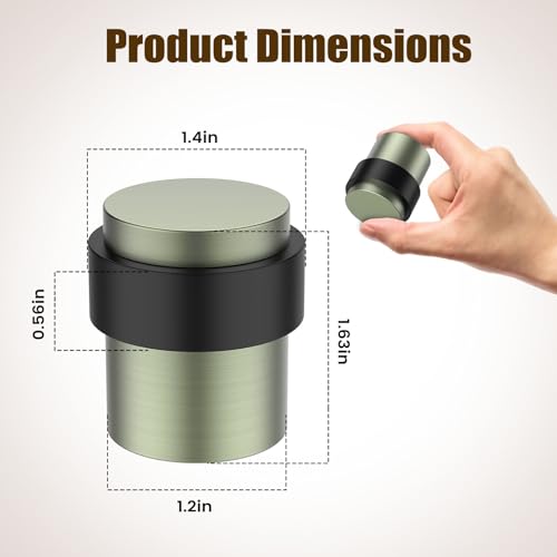 2 Pack Antique Brass Door Stoppers for Floor Mounting， Door Stopper Heavy Duty，304 Stainless Steel Cylindrical Made with Rubber Bumper，Floor Mount Door Holder Keep Door Open - color: Brass, size: 2 Pcs