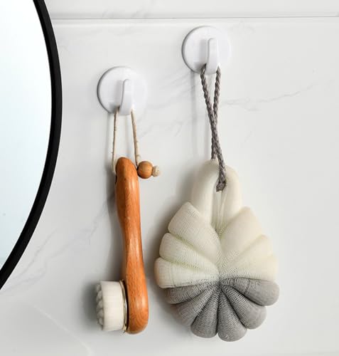 lightstar 6 Pcs Adhesive Plastic Hooks - Small Wall Hooks for Hanging, Drill-Free, Seamless - Kitchen Bathroom - 44 * 44 * 25 mm, White (for 2.5 LB) - color: For 2.5 LB