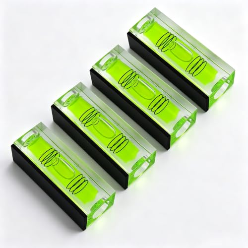 High precision mini level bubble, double line small bubble, three line flat ball level, household ruler can be turned 180 degrees (Magnetic, 44 * 17 * 15mm（4PCS)) - size: 44*17*15mm（4PCS)