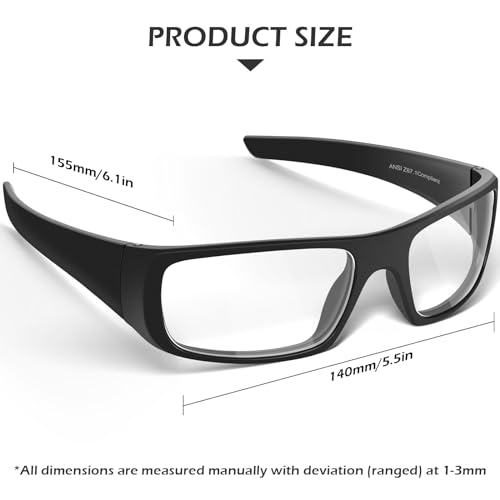 OXG Safety Glasses Protective Eyewear Men Women, ANSI Z87.1 Work Glasses Scratch Impact Resistant for Industrial Shooting - color: Clear