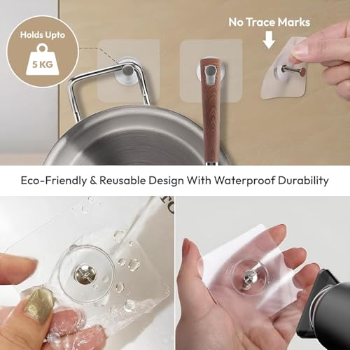 Self-Adhesive Wall Hooks for Picture Frames – No-Drill Heavy-Duty Seamless Hanging Hooks for Home Décor, Photos, Mirrors & Artwork – Damage-Free Wall Mounting Hook (20)