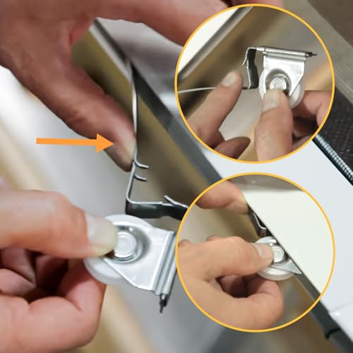 Gliding Screen Door Roller Assembly Fits for Andersen Upper #1997063 & Lower #1997310 (1991 to Present), 1-1/4" Nylon Concaved Wheels, Edge Adjustable (2 Pairs) (‎Upper Screen) - color: ‎Upper Screen