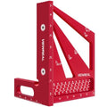 Multi-Angle 3D Measuring Ruler: 22.5/30/45/60/67.5/90 Degree Aluminum Alloy Square Ruler Protractor, Ideal for Engineer Carpenter Crafting, Drawing - color: Red