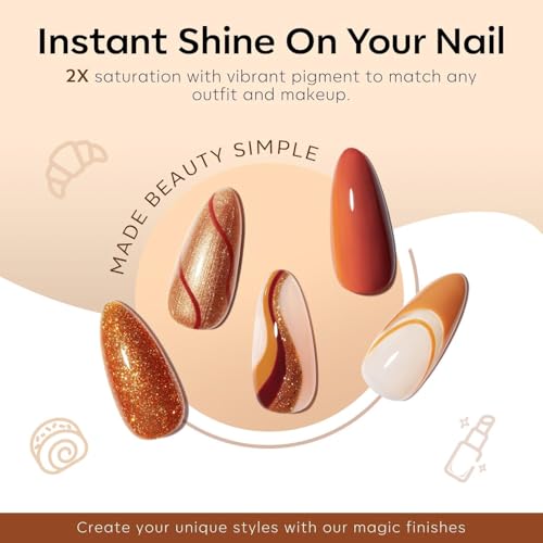 modelones Fall Gel Nail Polish Set, 6 Colors Nude Brown Orange Mocha Tawny - color: A A A0 Fall Orange Brown