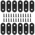 Jiozermi 12 Pcs Straight Brace, 1.6" x 0.6", Stainless Steel, Black - size: Black, 1.6” x 0.6”, 12 Pcs