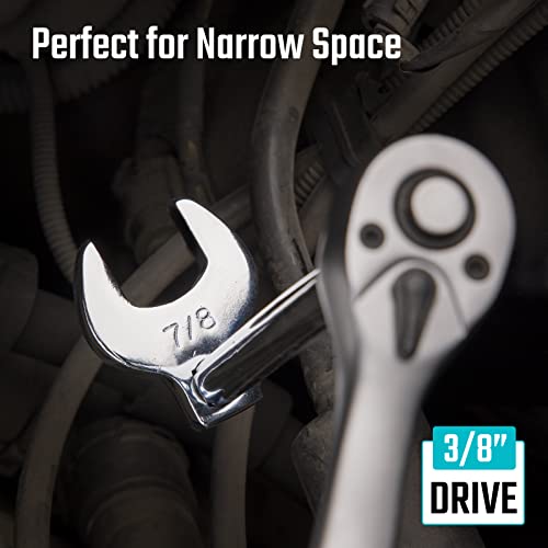 DURATECH 19-Piece 3/8" Drive Crowfoot Wrench Set with 2 Extension Bars - size: Metric and SAE, style: Regular
