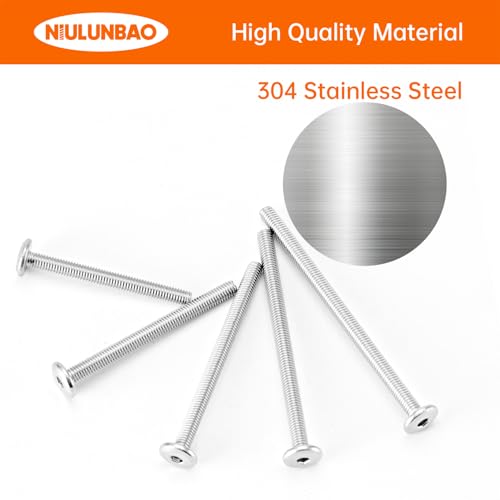 M3 x 30mm 35mm 40mm 45mm 50mm Flat Round Head Hex Socket Cap Screws Bolts, Furniture Screws, 304 Stainless Steel, Metric Fully Threaded, Allen Hex Drive, Bright Finish, Assortment Kit 100PCS - size: M3 x 30/35/40/45/50mm (100PCS)