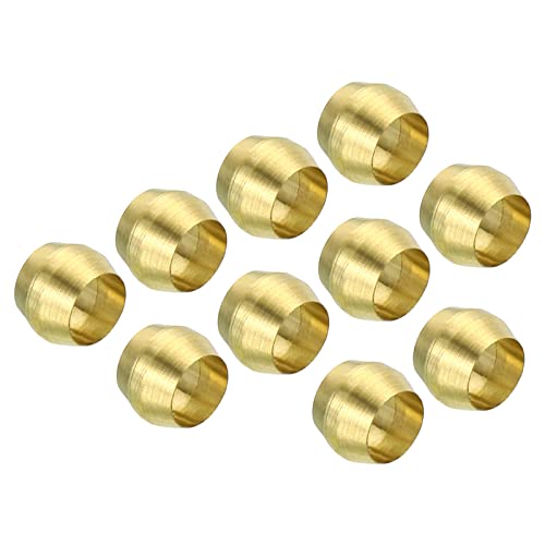 PATIKIL 4mm Tube OD Brass Compression Sleeves Ferrules, 50 Pack Brass Ferrule Fitting Brass Compression Fitting Assortment Kit for Air Water Gas Pipe - size: 4mm